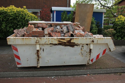 Construction site in Shoreditch with clear waste management