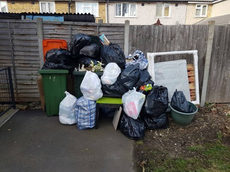 Various types of waste being sorted in Shoreditch